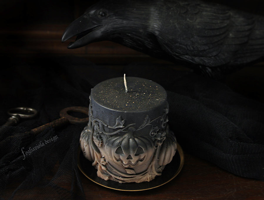 Candela Halloween Pumpkin con Zucche