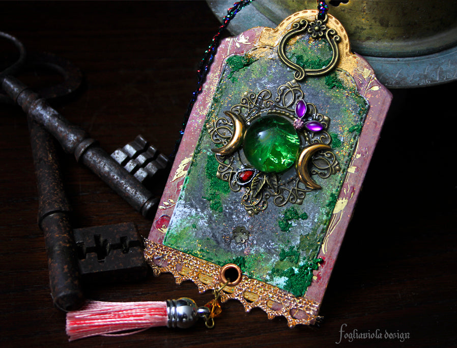 green witch wicca tag