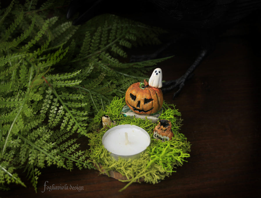 halloween pumpkin candle holder