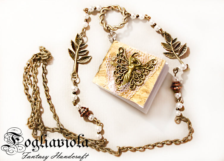 Tiny Book Necklace: Angel