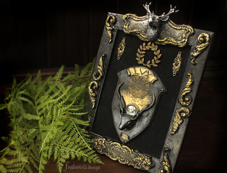black deer pagan witch wall decor