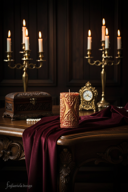 Sanguis et Aurum: Candela Gotica Rosso e Oro