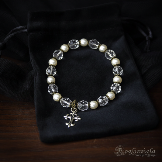 Croix, Bracciale gotico medievale con Perle e Cristalli