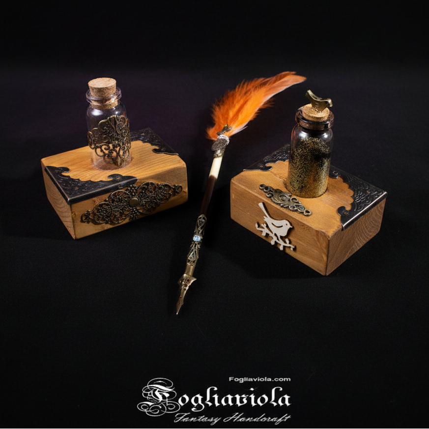 Portapenne fantasy artigianale in Legno Italiano 
