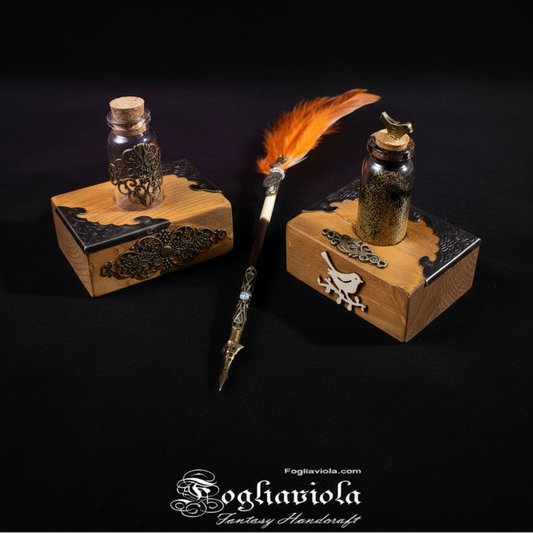 Portapenne fantasy artigianale in Legno Italiano 