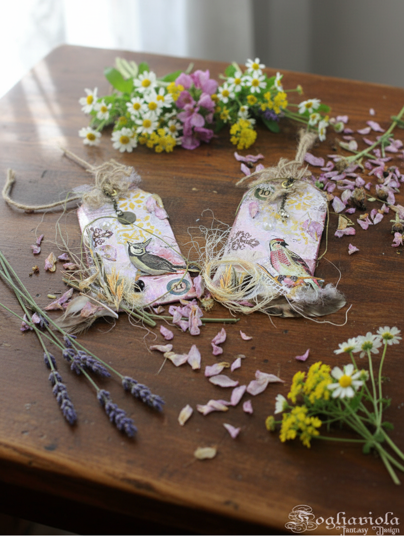 romantiche Tags di Primavera chiudipacco cartoline pezzi unici